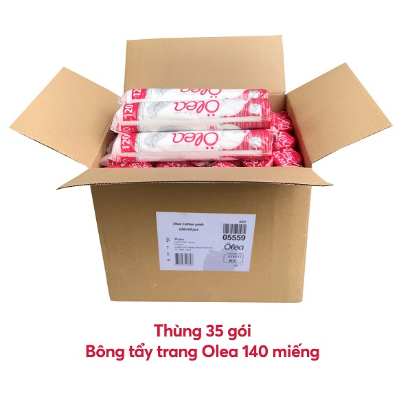 [Sỉ] Thùng 35 gói bông tẩy trang Olea 120+20 miếng