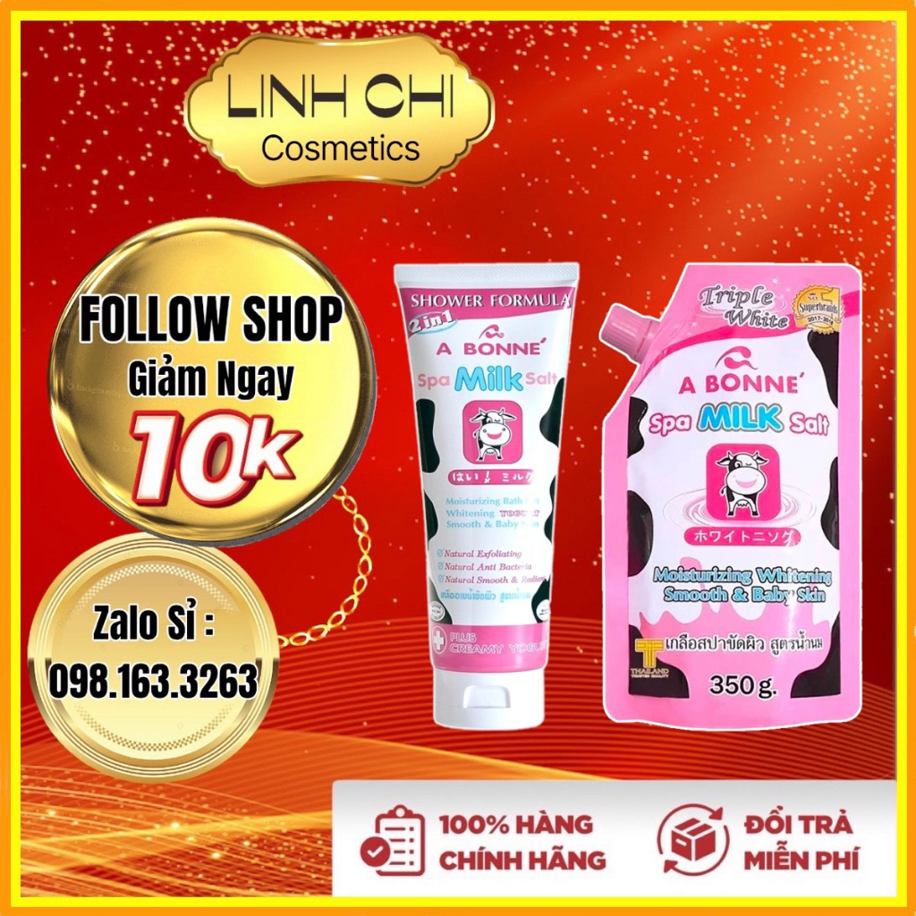 Muối Tắm Sữa Bò, Sữa Chua, Vitamin C, Tẩy Da Chết Spa A Bonne' (350G) Chính Hãng