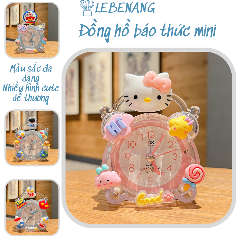 Đồng hồ báo thức mini chuông to để bàn,đầu giường,nhiều hình dễ thương cho bé LEBENANG