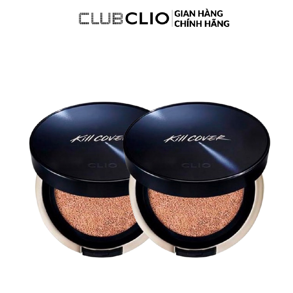 (HSD-T5/24)Combo 2 Phấn Nước Clio Kill Cover Founwear Cushion All New Spf50+ Pa+++ 15G Màu 2.5 (Tặng 1 lõi refill)