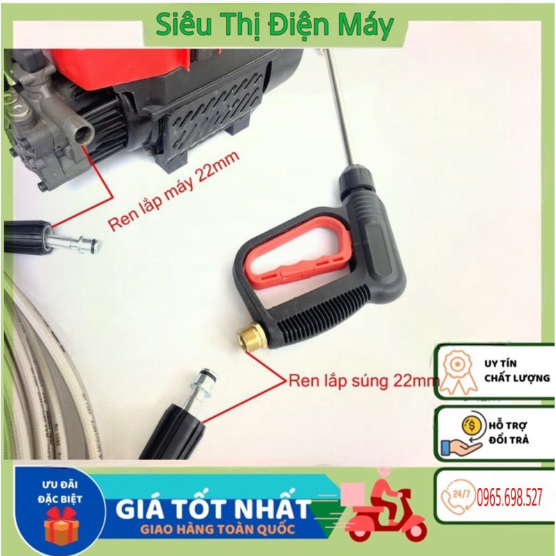 Súng Xịt Rửa Xe Và Bình Tạo Bọt Tuyết 0.5L Cho Máy Rửa Xe Áp Lực Cao Ren 22mm