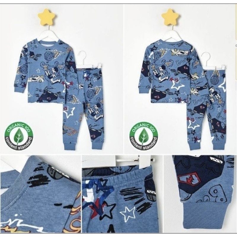 Bộ dài tay thu đông cotton mặc nhà Unifriend xuất Hàn chuẩn hãng siêu nhân khủng long ô tô cho bé trai