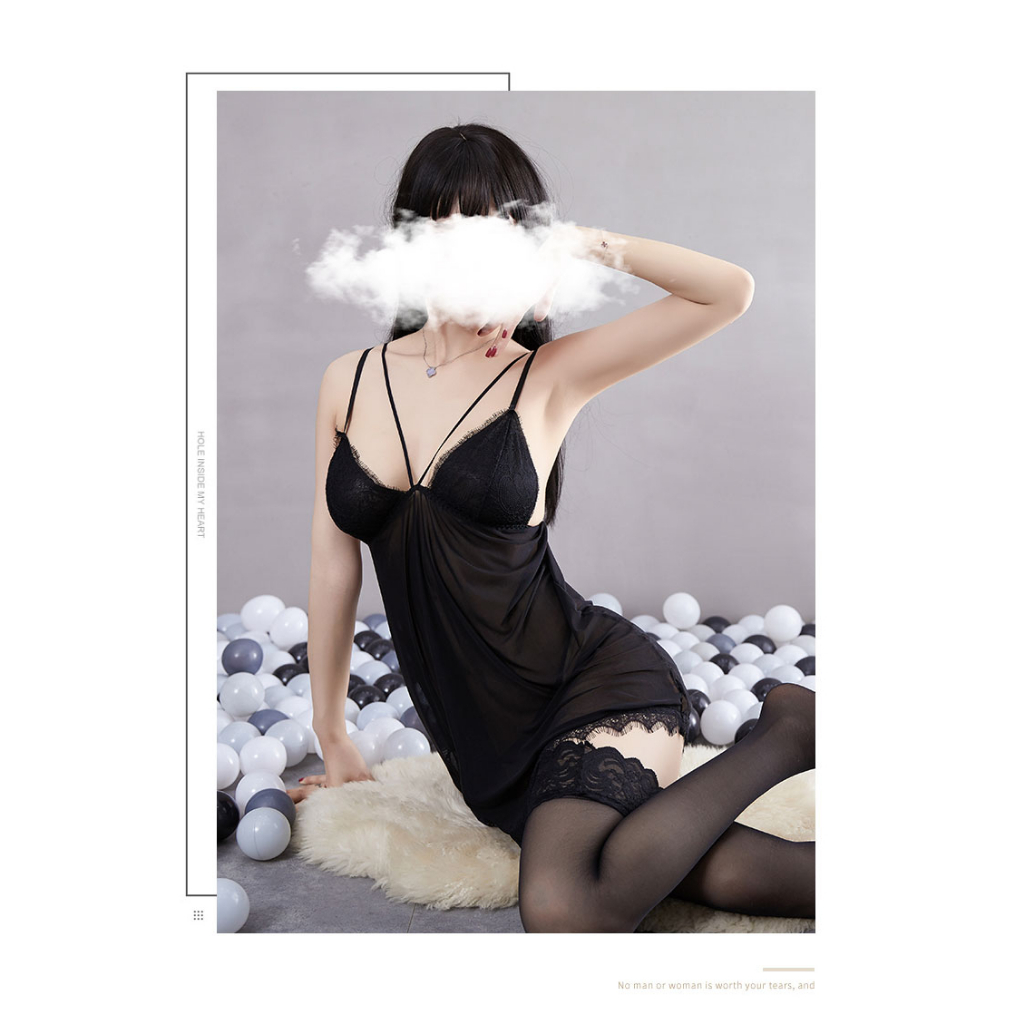 Tặng Kèm Quần Chíp  Váy ngủ 2 dây xuyên thấu sexy H1478  Đồ ngủ sexy