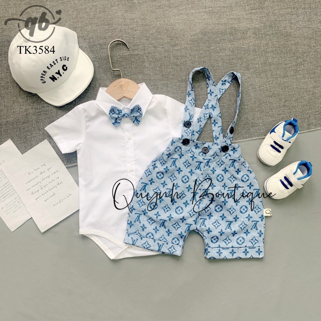 Quần áo trẻ em Quỳnh Boutique Các mẫu yếm áo trắng kèm nơ thanh lịch cho bé yêu
