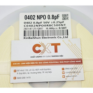 Tụ dán 0402 50V các giá trị (10c)