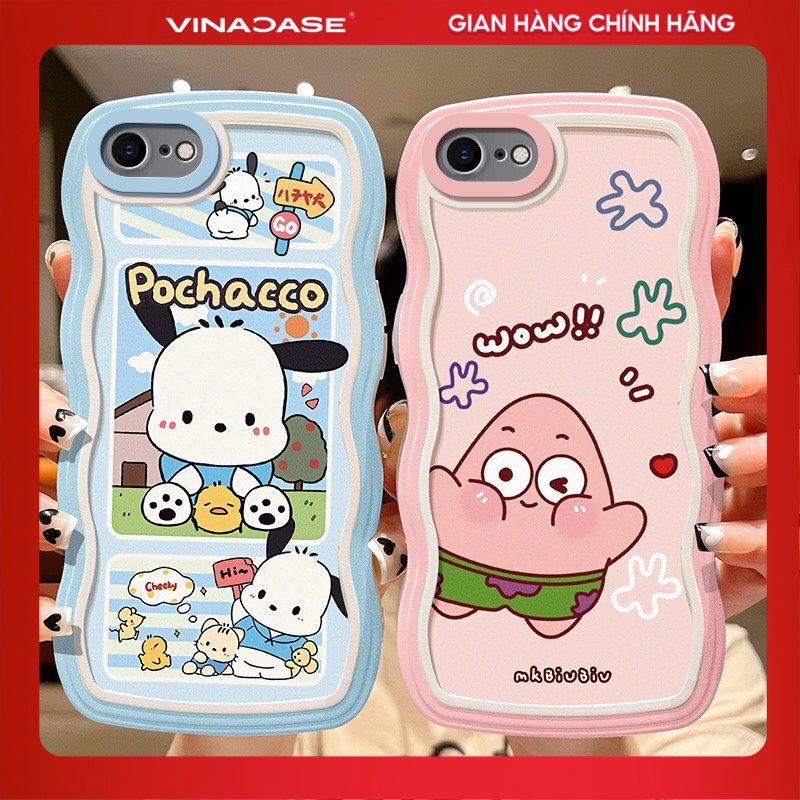 Ốp lưng Vina Case Samsung A12/A13/A23/A32/A33/A04S/A14/...trong cạnh gợn sóng hình Chó Viền Xanh