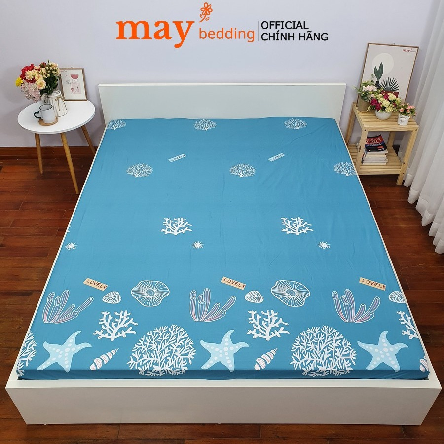 Ga chống thấm cotton Maybedding bảo vệ ra nệm kháng khuẩn nằm trực tiếp an toàn cho bé