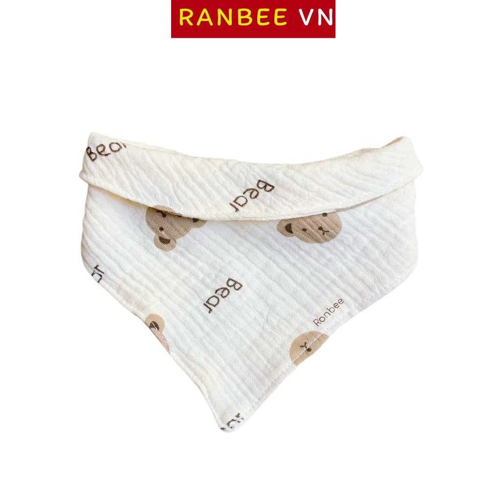 Khăn Yếm Cho Bé Ranbee Yếm Bé Gái Bé Trai Chất Liêu Xô Muslin Cao Cấp - PK041