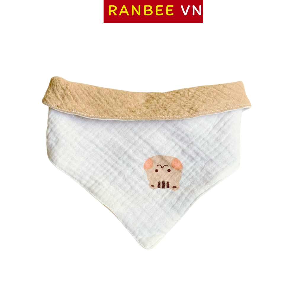 Khăn Yếm Cho Bé Ranbee Yếm Bé Gái Bé Trai Chất Liêu Xô Muslin Cao Cấp - PK041