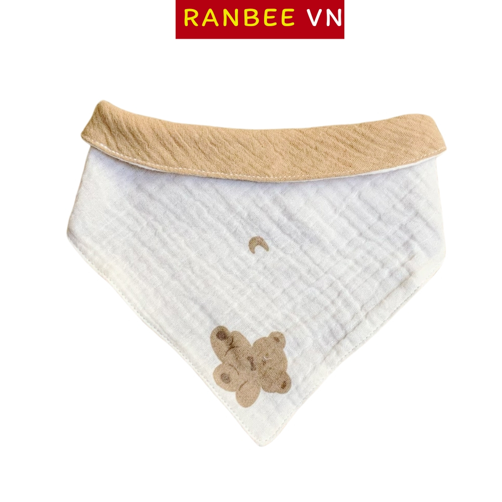 Khăn Yếm Cho Bé Ranbee Yếm Bé Gái Bé Trai Chất Liêu Xô Muslin Cao Cấp - PK041