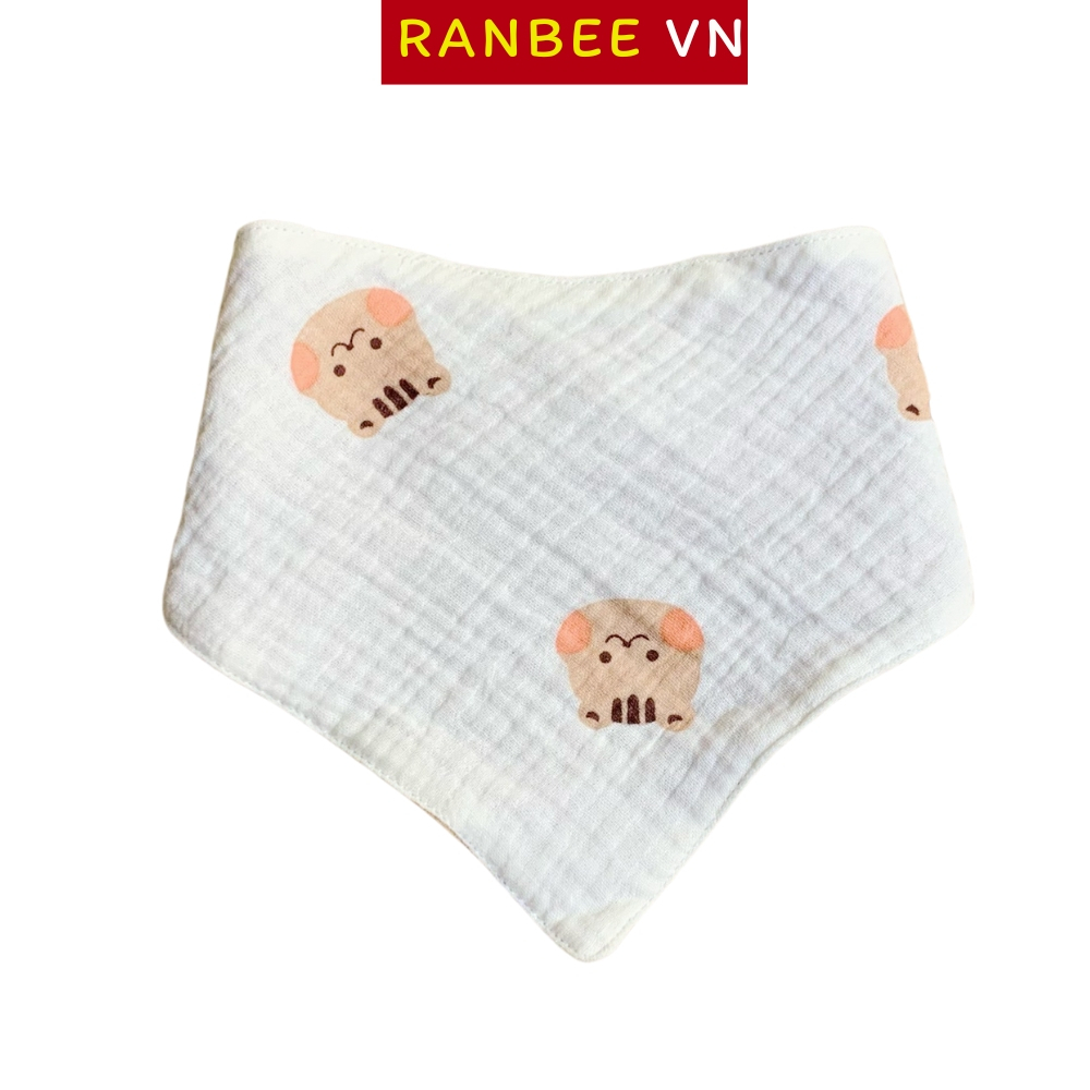 Khăn Yếm Cho Bé Ranbee Yếm Bé Gái Bé Trai Chất Liêu Xô Muslin Cao Cấp - PK041