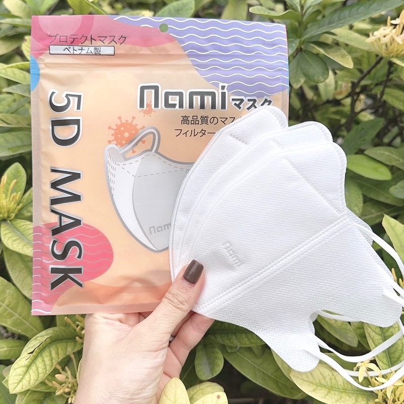 [Set 100 Cái] Khẩu Trang 5D NAMI Chính Hãng 3 Lớp Ngăn Ngừa Bụi, Không Lem Son, Lọc Bụi Mịn Chống Tia UV