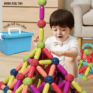 Đồ chơi xếp hình nam châm 72 chi tiết đồ chơi giáo dục giúp bé phát triển trí tuệ và tư duy lắp ráp - An An shop