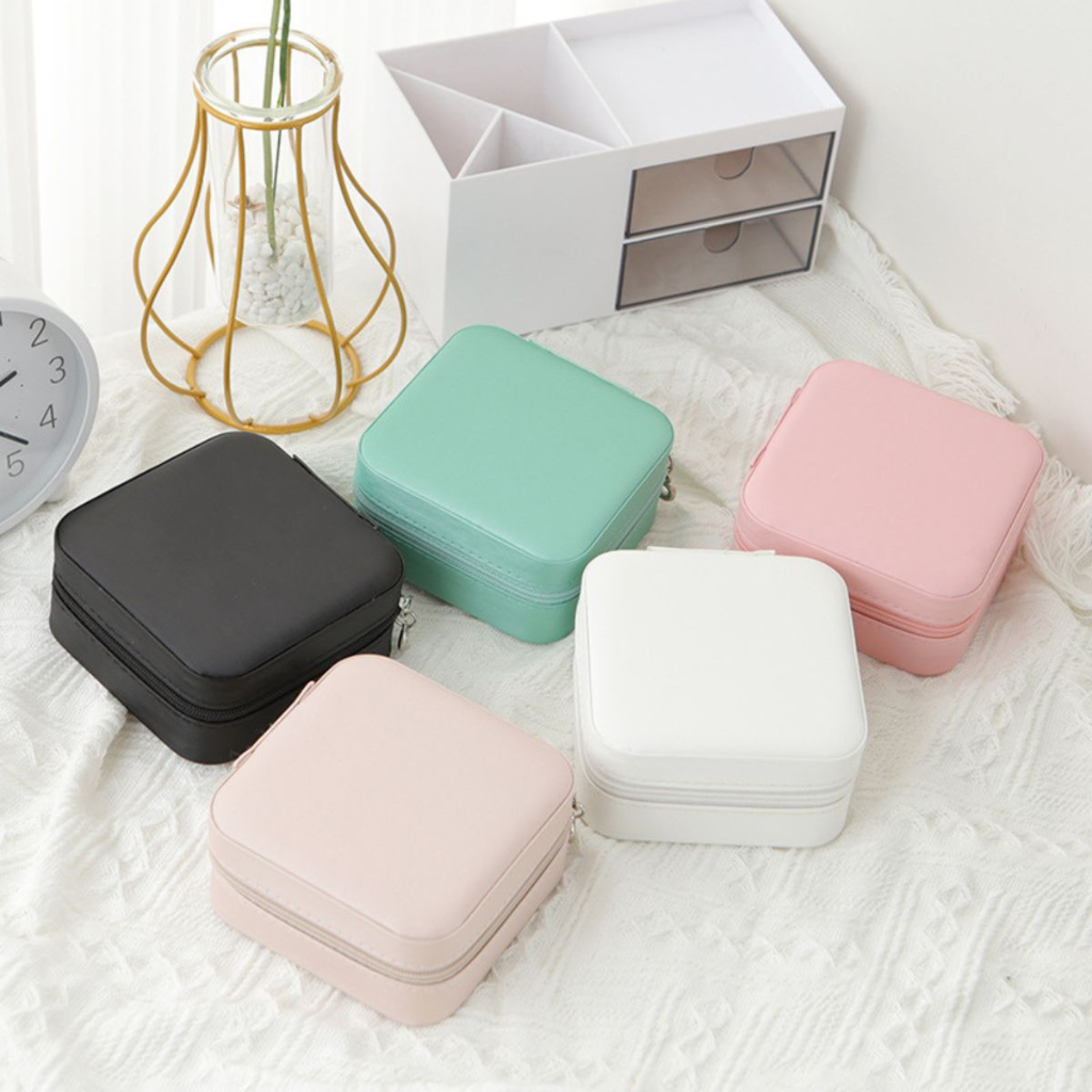 Hộp đựng trang sức mẫu mới - Ví đựng nữ trang thiết kế khóa kéo tiện dụng khi đi du lịch.