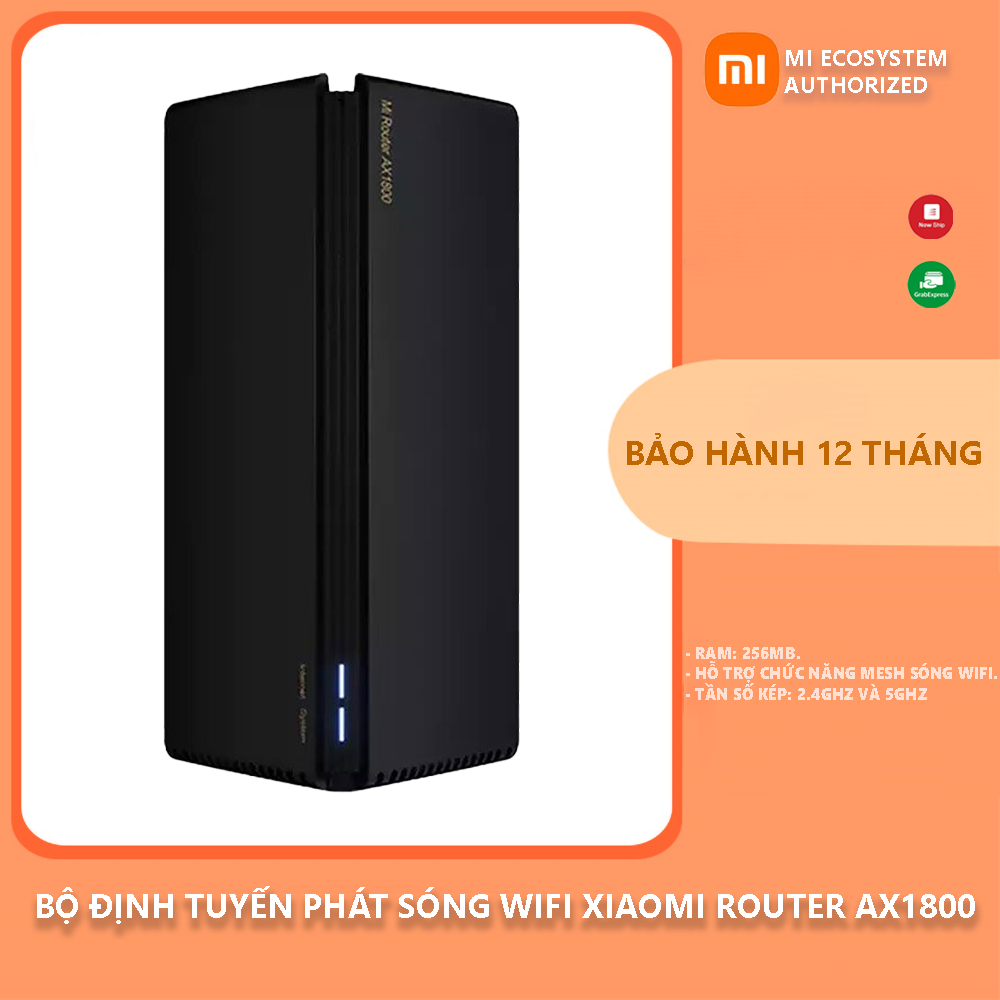 Bộ Định Tuyến Phát sóng wifi Xiaomi Router AX1800 hỗ trợ mesh, Wifi 6, Gigabit 2.4g 5ghz, RAM 256MB - Bảo hành 12 tháng