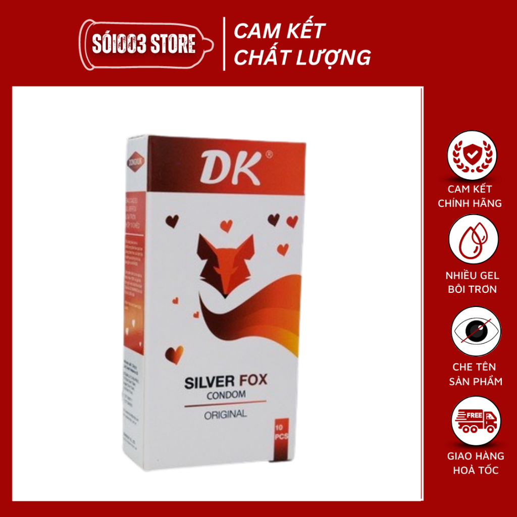 Bao Cao Su Dk Silver Fox Cao Cấp Siêu Mỏng Trơn Hộp 10 Chiếc