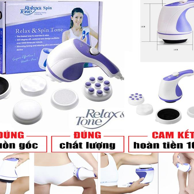 Máy Massage Toàn Thân Cầm Tay Relax & Spin Tone đánh tan mỡ giúp săn chắc kích cơ cho vẻ đẹp toàn mỹ [có sỉ]