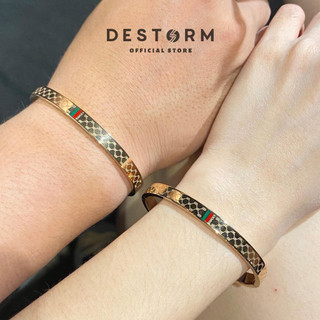 Vòng Tay Đôi Destorm GC Elip Cho Nam Nữ, Vòng Tay Thép Không Gỉ Khắc Tên Theo Yêu Cầu, Có Hộp Và Túi Đựng