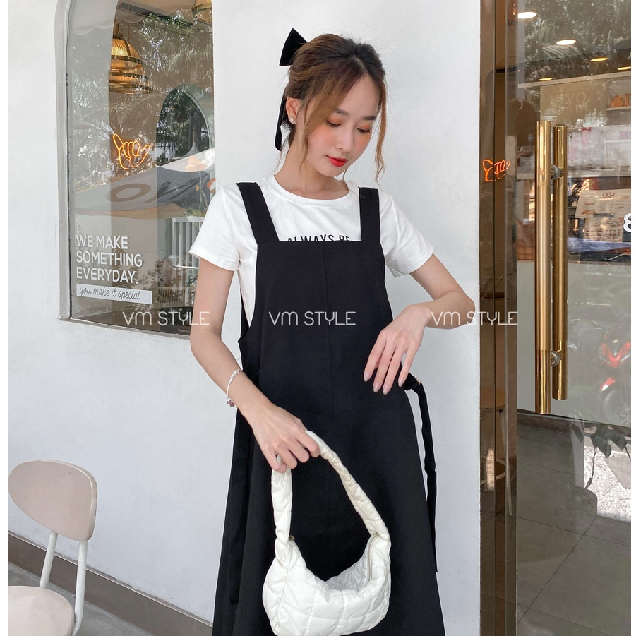 Yếm nữ VMSTYLE dáng dài trơn 2 dây thắt eo vintage nhiều màu VM60 - YVU00002