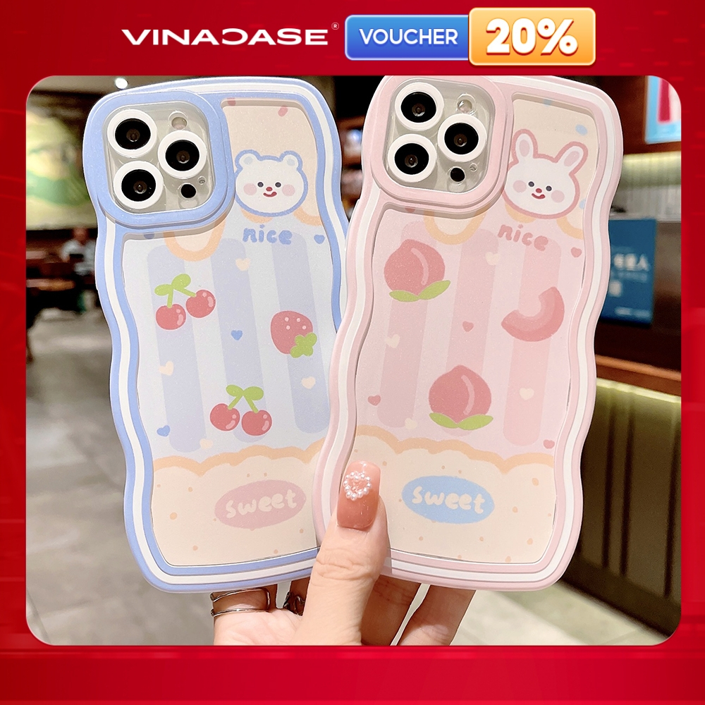 Ốp lưng Vina Case Samsung A12/A13/A23/A32/A33/A04S/A14/...trong cạnh gợn sóng hình Gấu Nice