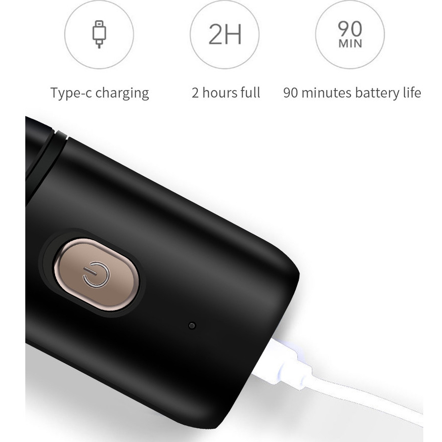 Máy cạo râu mini , Dao cạo lông râu hai lưỡi mới dành cho nam giới có thể sạc lại