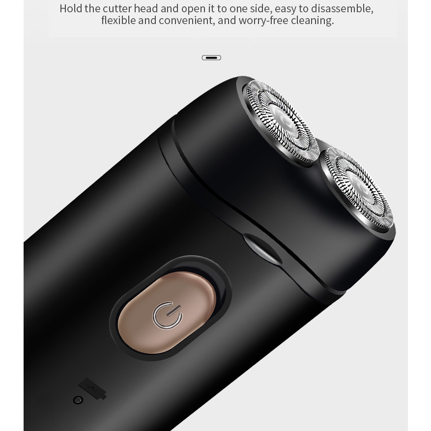 Máy cạo râu mini , Dao cạo lông râu hai lưỡi mới dành cho nam giới có thể sạc lại
