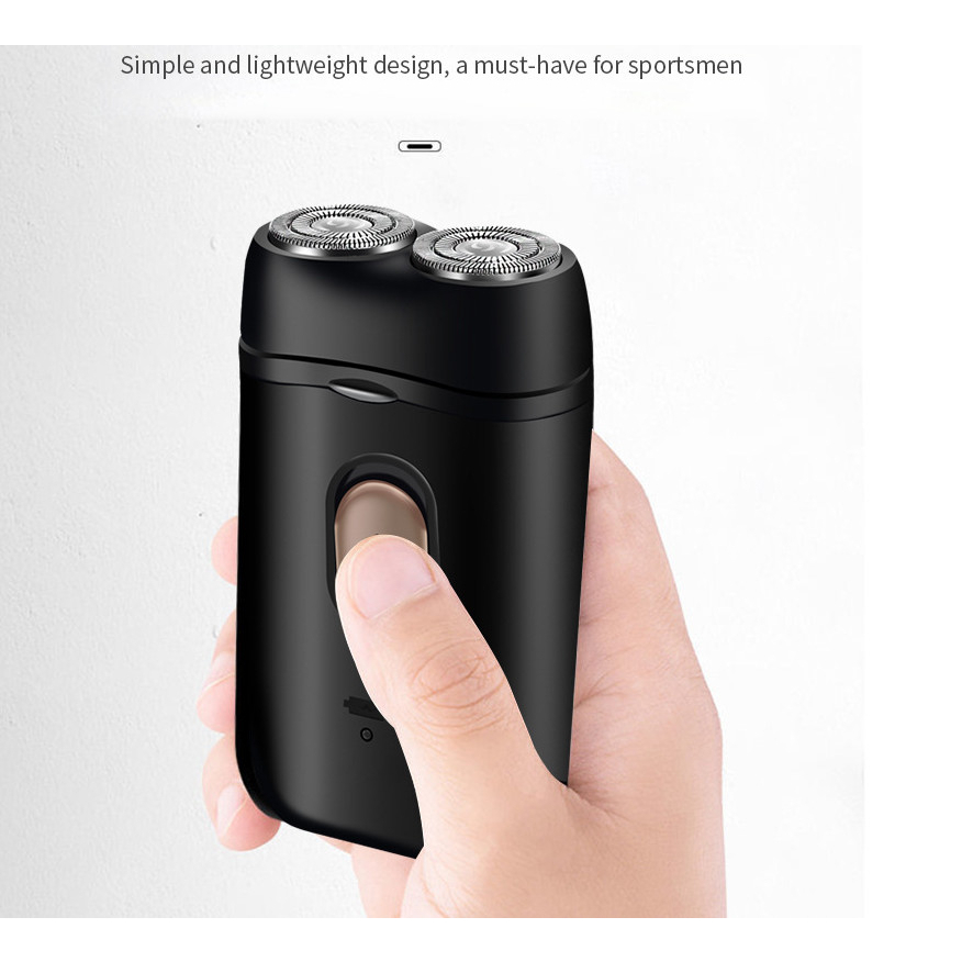 Máy cạo râu mini , Dao cạo lông râu hai lưỡi mới dành cho nam giới có thể sạc lại