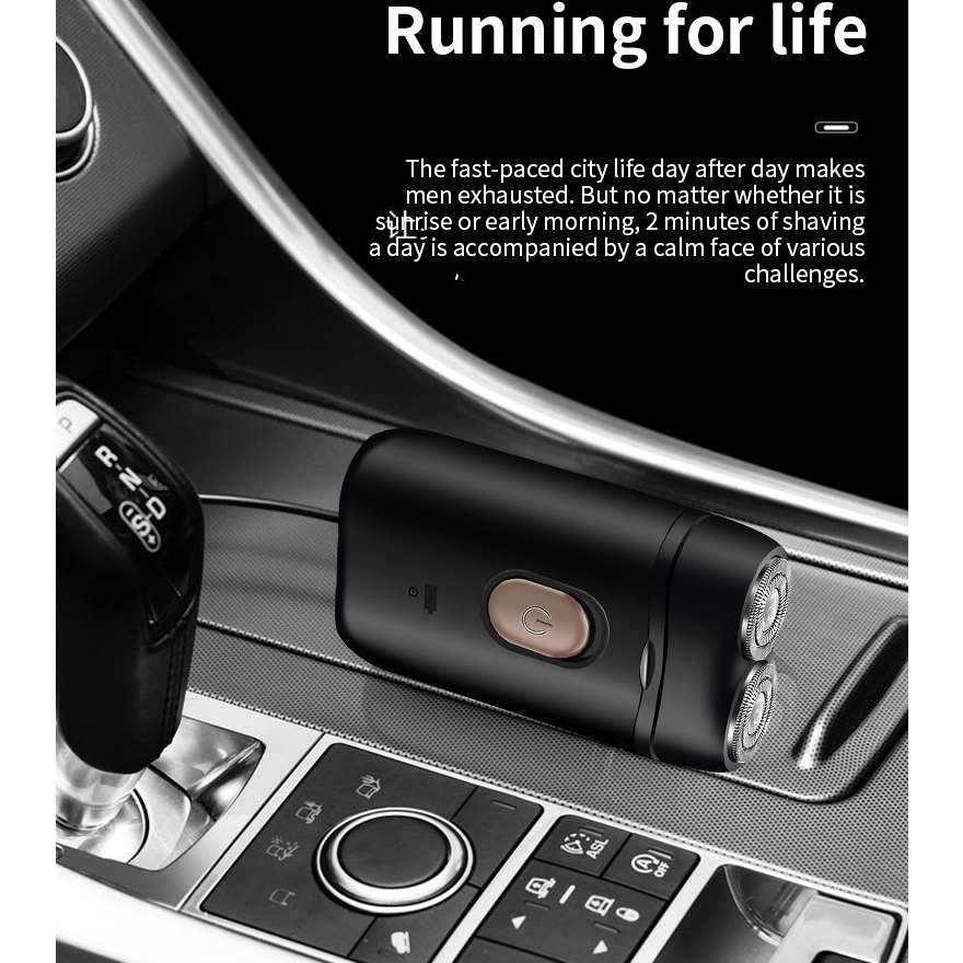 Máy cạo râu mini , Dao cạo lông râu hai lưỡi mới dành cho nam giới có thể sạc lại