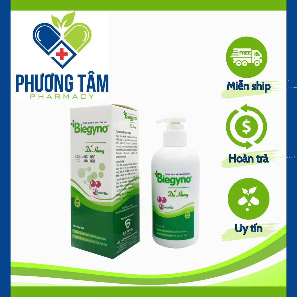 Dung dịch vệ sinh phụ nữ Dạ hương DR mẫu mới BIegyno - Chiết xuất lô hội + vitamin B5 giảm viêm nhiễm vùng kín