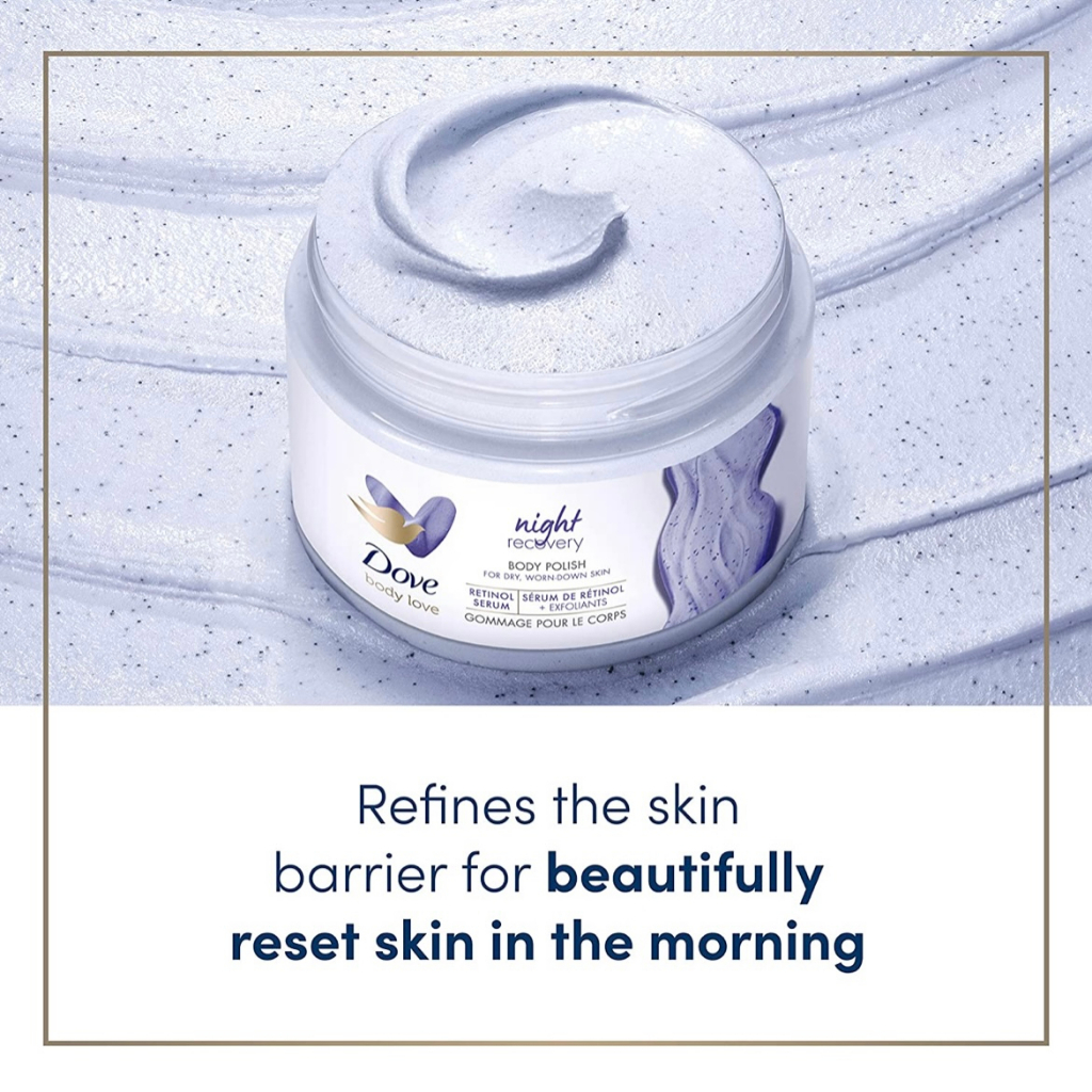 Tẩy tế bào chết Dove Body Love kết hợp serum AHA, Retinol