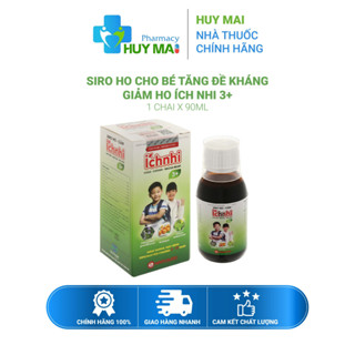  Siro ho cho bé tăng đề kháng giảm ho Ích Nhi 3+ Chai 90ml 