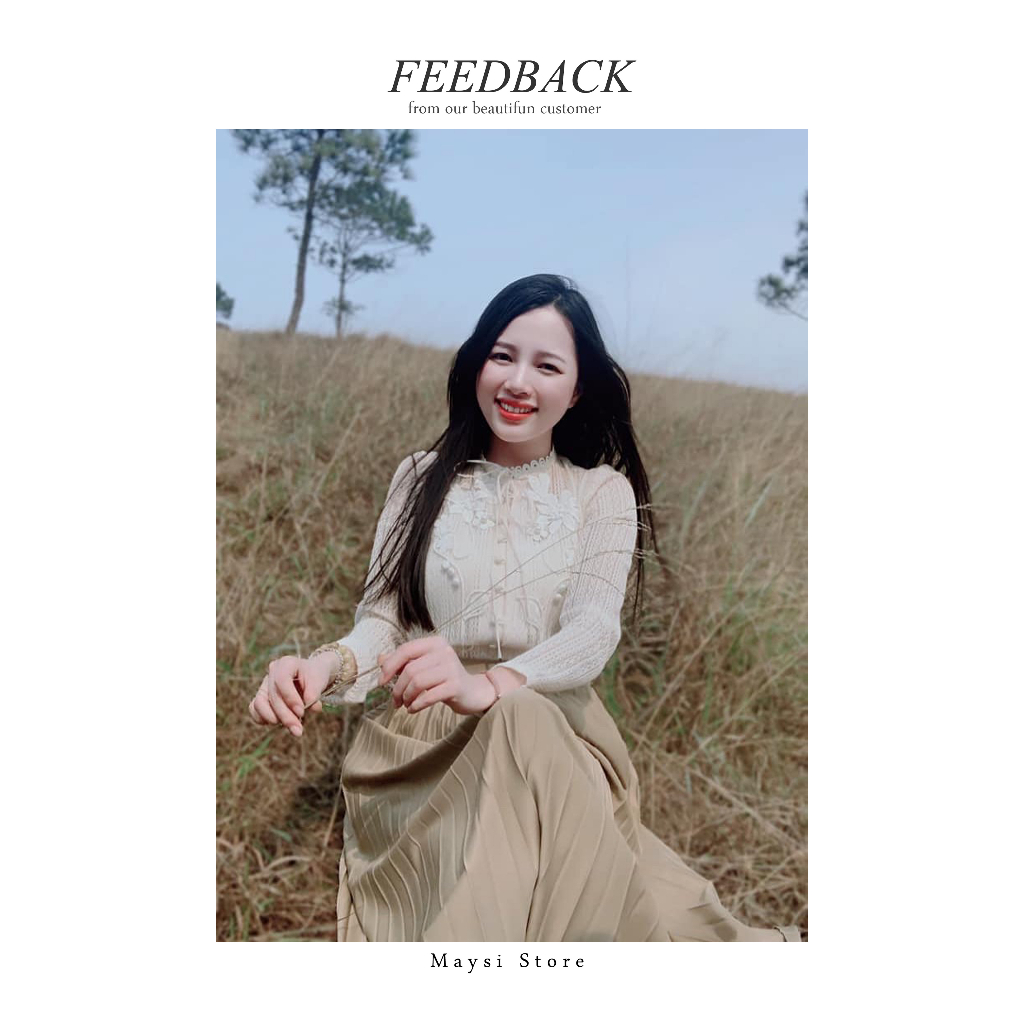 Áo sơ mi ren Maysi họa tiết thêu hoa