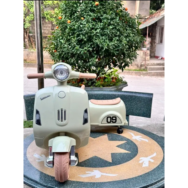 Xe vespa điện size đại Cho bé, xe Vespa điện đôi cho bé