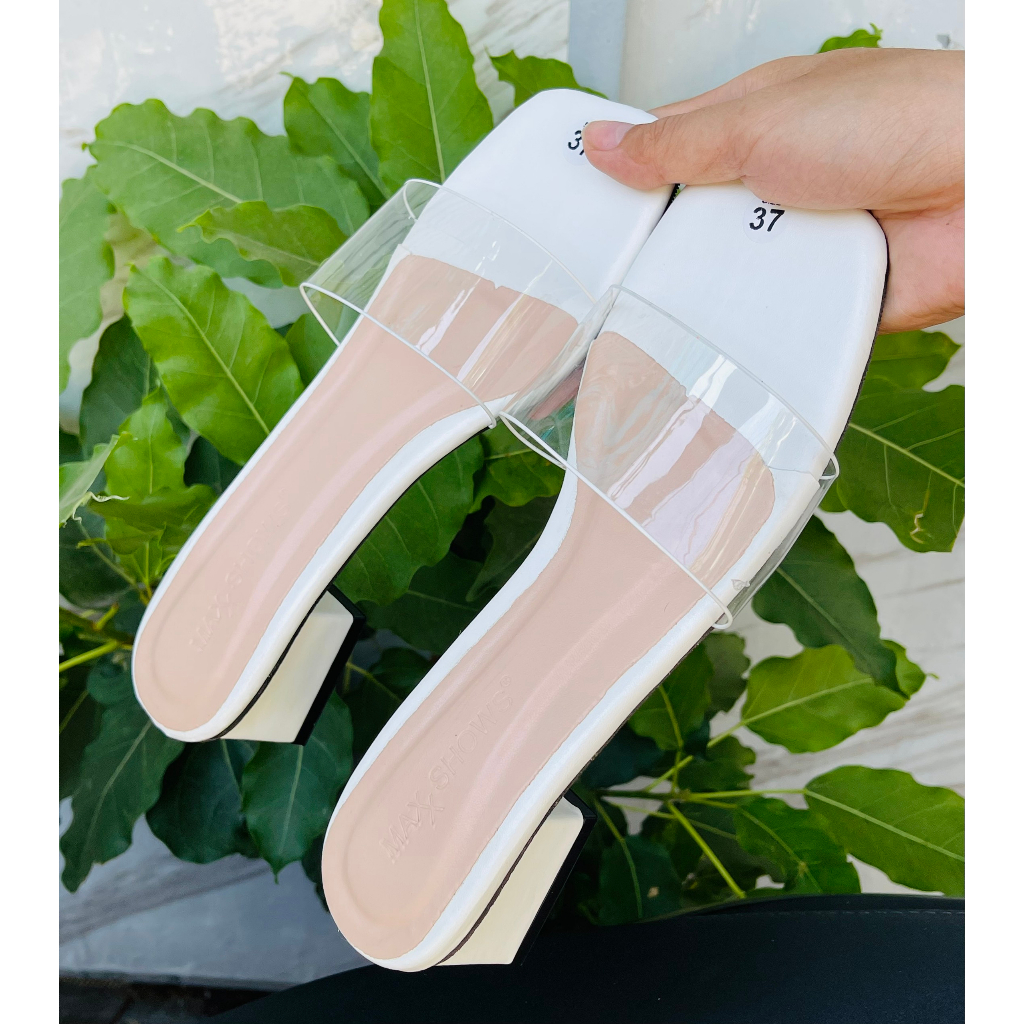 Dép Cao Gót 3P Quai Trong 3 Màu Siêu Đẹp