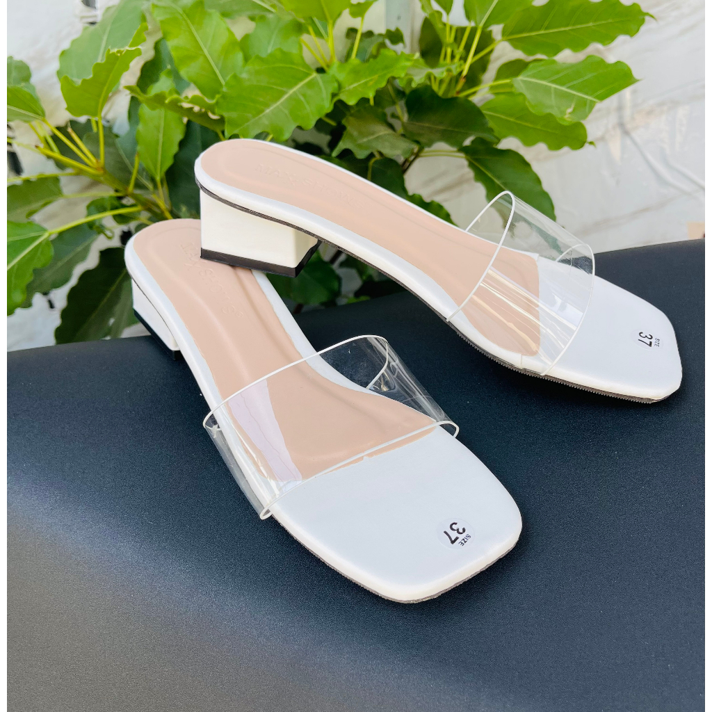 Dép Cao Gót 3P Quai Trong 3 Màu Siêu Đẹp