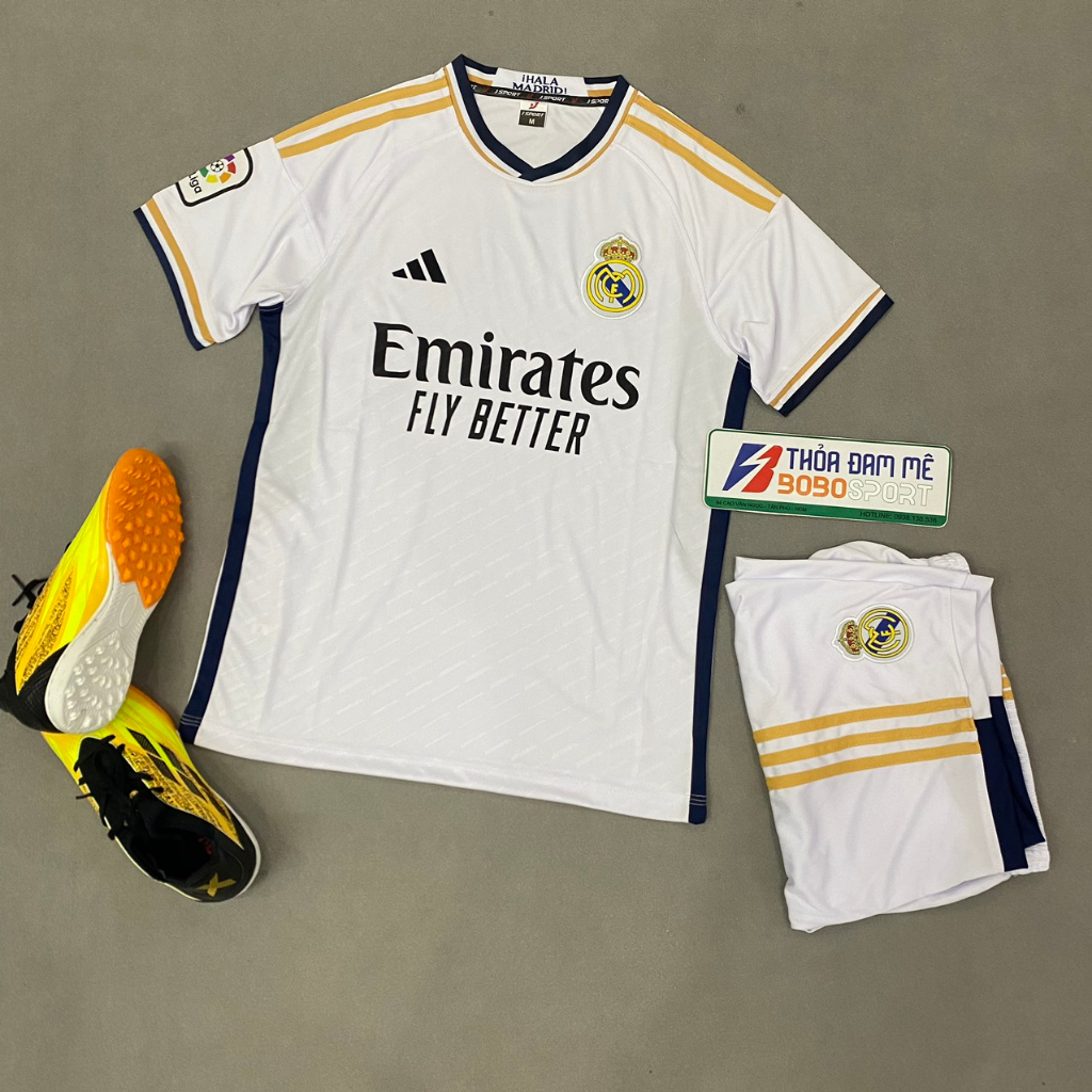 Bộ quần áo bóng đá Real Madrid trắng sân nhà Justplay 2024FLG