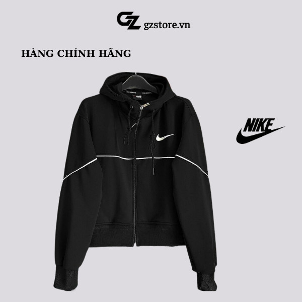 Áo khoác Nike chính hãng form croptop chất umi poly cao cấp phong cách thể thao có mũ