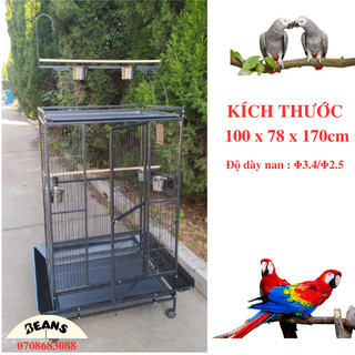 Chuồng, lồng kích thước to 100 x 78x 170 cm mã 010 dành vẹt lớn như xám, coctatoo, macaw, ....