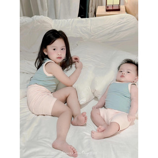  Đồ Bộ Bé Gái  Bộ Sát Nách Cho Bé Gái Dáng Ôm Vải Coton Hàn Siêu Co Dãn 4 Chiều 