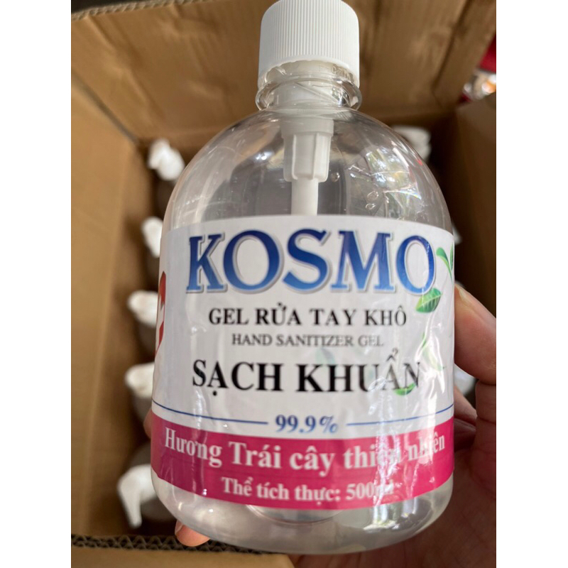 Gel khô rửa tay sát khuẩn nhanh khô , chai 500 mL có vòi xịt .