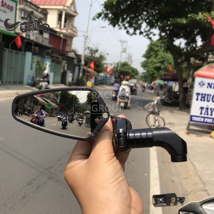 Kính chiếu hậu CRG, Gương xe máy mẫu thái Gắn Chân Kính Chân 3D Mặt Kính Trắng 1 Cái - Đen gắn Vario,AB, Winner X SH....