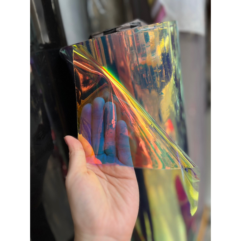 Pvc trong suốt có màu hologram(7 màu) 0.5mmx1.4mx1m