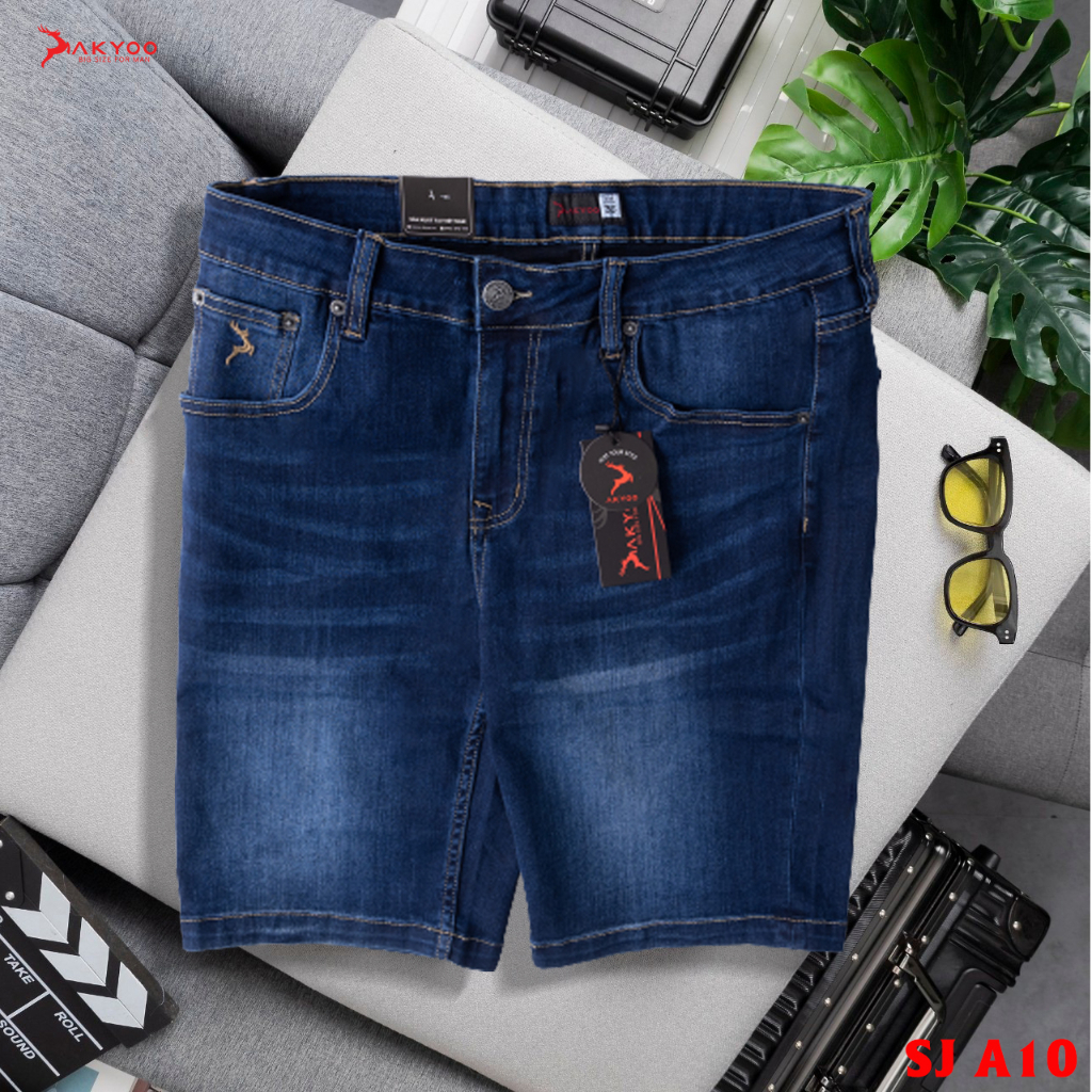 Quần Sooc Jean Big Size Nam 80-140kg AKYOO 5 Mẫu - Chất Jean Mền Mại Co Giãn 04 Chiều Size Đại Cho BigSize Việt