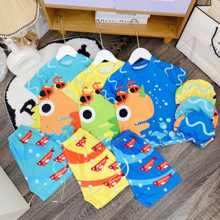 [TẶNG KÈM NÓN BƠI] Bộ bơi cho bé 8-38kg họa tiết khủng long ngộ nghĩnh, đáng yêu Boi041