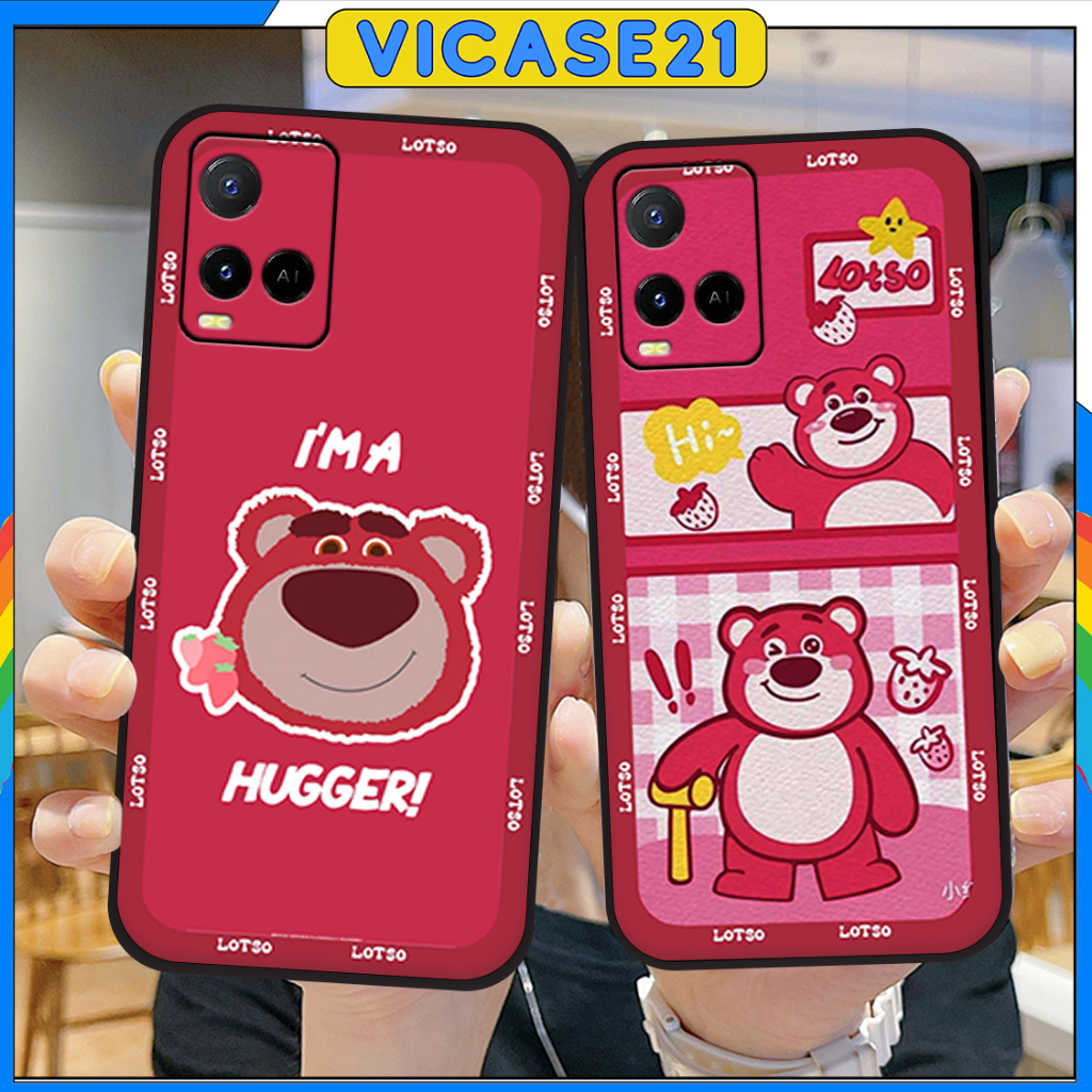 Ốp Điện Thoại Vivo Y21 - Y21s - Y33s In hình Gấu Dâu Lotso đáng yêu cực trend