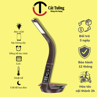 Đèn học để bàn chống cận Wilit U8Q màn hình LED hiển thị, tích hợp sạc không dây