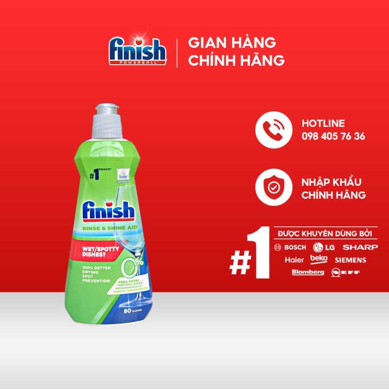 Nước làm bóng FINISH ECO 0% 400ML nhập khẩu chính hãng.