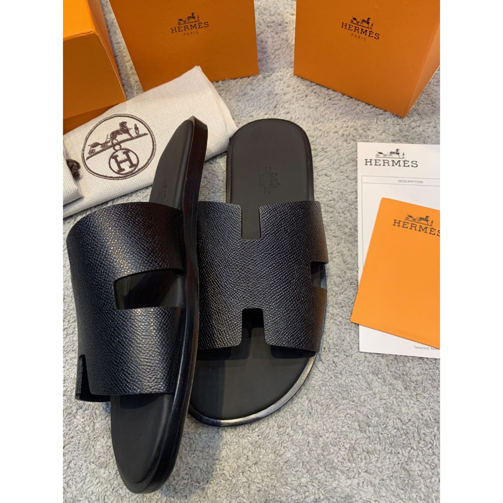 Dép Hermes nam, Dép HM Nam thời trang phong cách, dép quai ngang da thật xin 100%, Size 38-43 full box