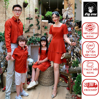 Set đồ gia đình FIG TREE màu cam gạch rực rỡ đón tiệc