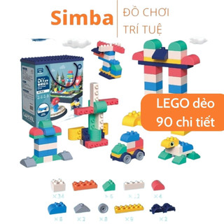 Đồ chơi lắp ghép to nhựa dẻo 90 chi tiết an toàn đồ chơi Simba xếp hình lắp ráp phát triển tư duy cho bé
